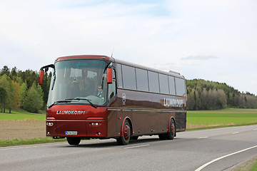 Image showing Red VDL Bova Coach Bus on Road