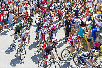 Image showing The Peloton in Mountains - Tour de France 2015