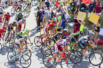 Image showing The Peloton in Mountains - Tour de France 2015