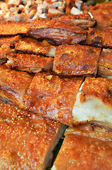 Image showing Crispy pork sold on the market