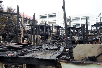 Image showing Deserted building after a fire