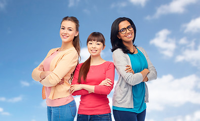 Image showing international group of happy smiling women