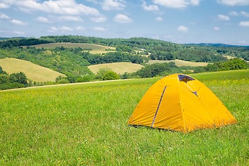 Image showing Tents on grass