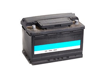 Image showing Car battery on white