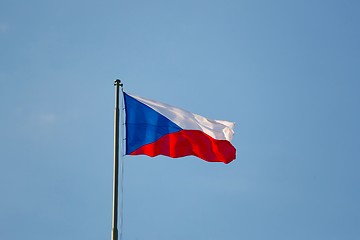 Image showing Czech Flag In The Wind