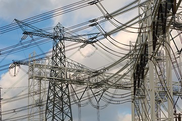 Image showing Electric lines above