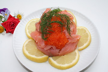 Image showing Salmon sandwich