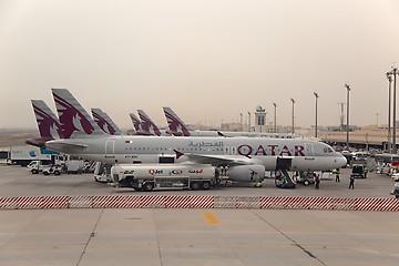 Image showing Aircrafts at Doha Airport