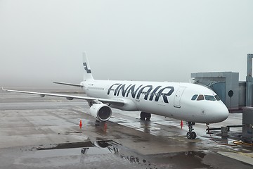 Image showing Finnair plane at the airport