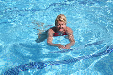 Image showing Swedish girl in swimmingpool
