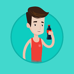 Image showing Young man drinking soda vector illustration.