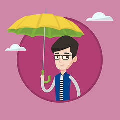 Image showing Insurance agent with umbrella vector illustration.