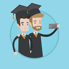 Image showing Graduates making selfie vector illustration.