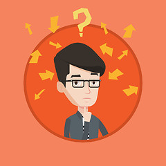 Image showing Young businessman thinking vector illustration.