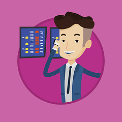 Image showing Stockbroker at stock exchange vector illustration.