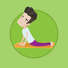 Image showing Man practicing yoga upward dog pose.