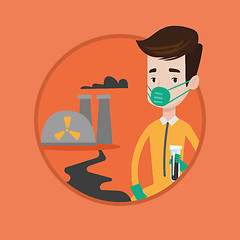 Image showing Scientist with test tube vector illustration.