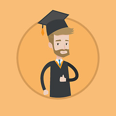 Image showing Graduate giving thumb up vector illustration.
