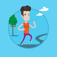 Image showing Young man running vector illustration.