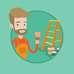 Image showing Painter with paint brush vector illustration.