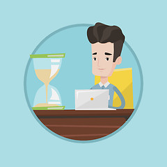 Image showing Businessman working in office vector illustration.