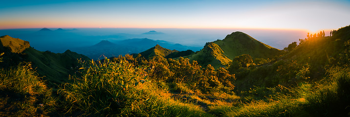 Image showing Panoramic view of sunrise