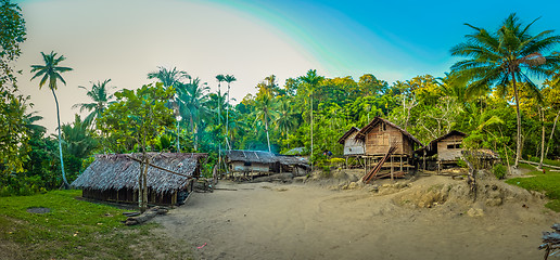 Image showing Wooden houses in Papua