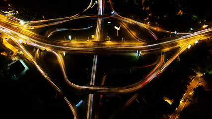 Image showing Top view bridge in the night shot.