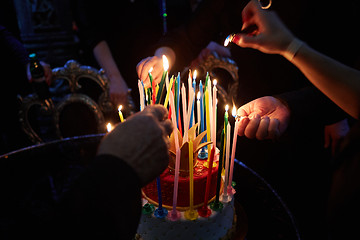 Image showing Blazing Amazing Birthday Candles. Happy Birthday.