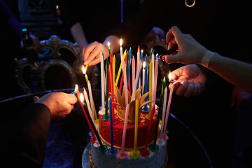 Image showing Blazing Amazing Birthday Candles. Happy Birthday.