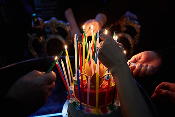 Image showing Blazing Amazing Birthday Candles. Happy Birthday.