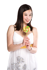 Image showing Woman and lollipop