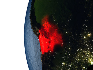 Image showing Sunset over Bolivia from space