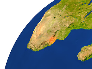 Image showing Country of Swaziland satellite view