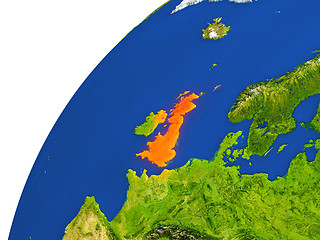 Image showing Country of United Kingdom satellite view