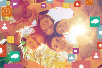 Image showing group of happy teenage friends
