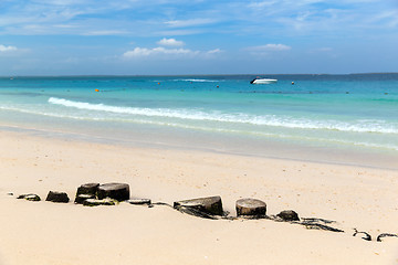 Image showing sea and sky on exotic tropical beach