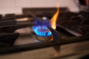 Image showing burning gas stove flame