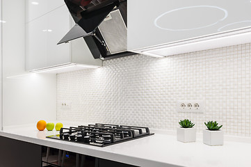 Image showing Modern white kitchen