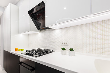 Image showing Modern white kitchen