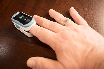 Image showing Fingertip Oxygen Sensor Pulse Rate Health Testor Oximeter
