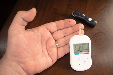 Image showing Digital Blood Sugar Glucose Tester Diabetic Fingertip Test