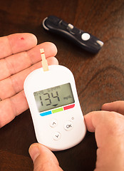 Image showing Digital Blood Sugar Glucose Tester Diabetic Fingertip Test