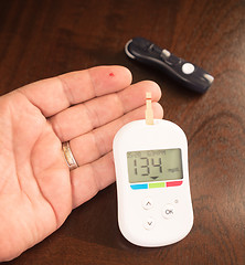 Image showing Digital Blood Sugar Glucose Tester Diabetic Fingertip Test