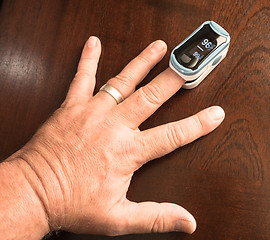 Image showing Fingertip Oxygen Sensor Pulse Rate Health Testor Oximeter