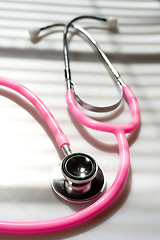 Image showing Pink Dual Head Stethoscope Doctor Tool Chest Monitor