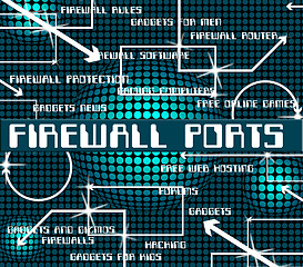 Image showing Firewall Ports Represents No Access And Defence