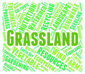 Image showing Grassland Word Represents Environment Grassy And Prairie