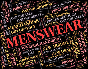 Image showing Menswear Word Represents Mans Men\'s And Person