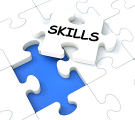 Image showing Skills Puzzle Shows Aptitudes And Talents